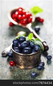 blueberries and red currant berries