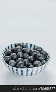 Blueberries in a bowl , organic fresh fruit