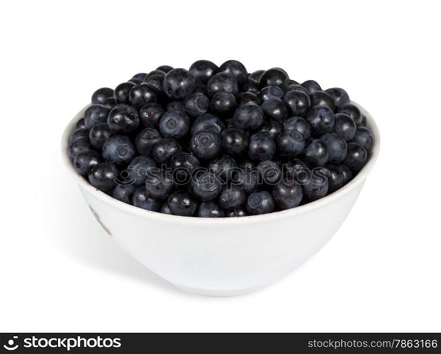 Blueberries isolated on white with clipping path