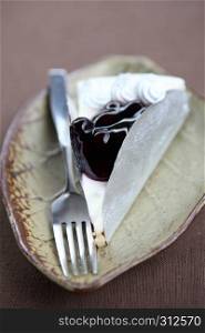 Blueberry cheesecake slice