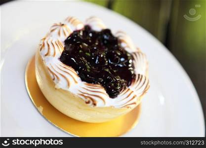 Blueberry cheesecake slice