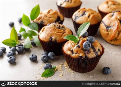 Blueberry muffins with fresh berries