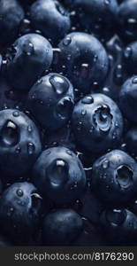 Blueberry seamless background with water drops, top view, flat lay. Generative AI. High quality illustration. Blueberry seamless background with water drops, top view, flat lay. Generative AI