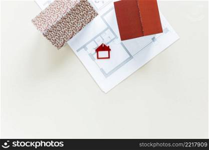 blueprint house model with keychain isolated white background