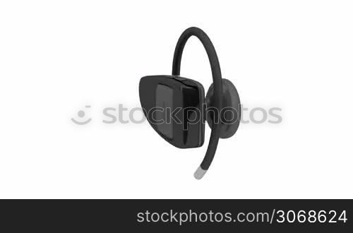 Bluetooth headset on white background