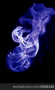 bluish fire with a black background, abstract background.