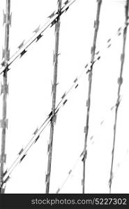 blur abstract razor wire in the clear sky like background texture