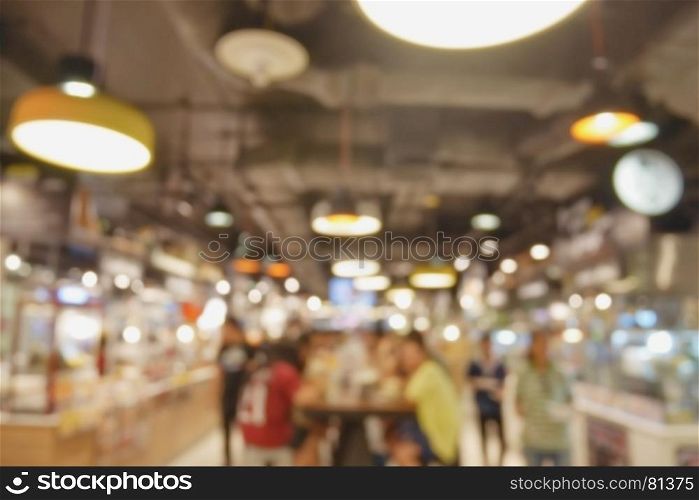 Blur background food court at shopping mall