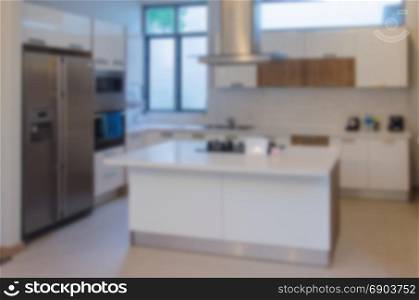 Blur background interior design, kitchen room.