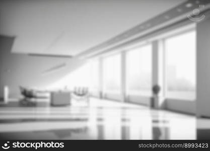 Blur background of empty modern office background . Workspace interior design white color . Clean and bright office gallery background. Blur background of empty modern office background . Workspace interior design white color .