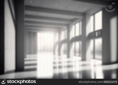 Blur background of large hall corridor inside office building background