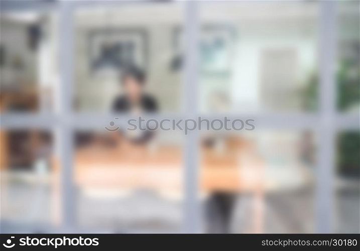Blur customer of street coffee shop, stock photo
