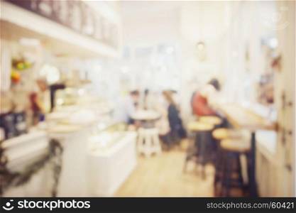 blur image of coffee shop background