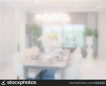 blur image of modern dining room interior.