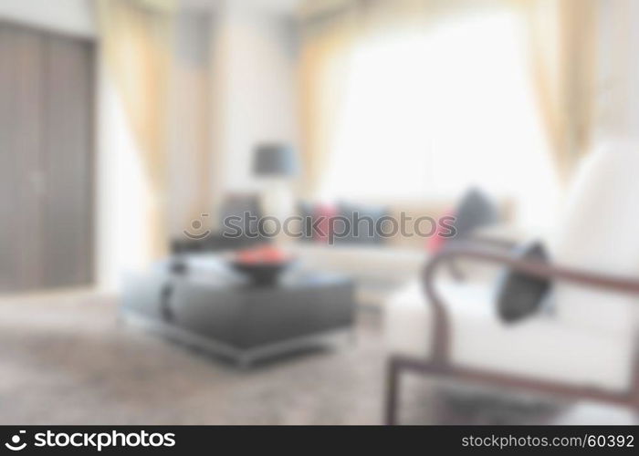 blur image of modern living room interior