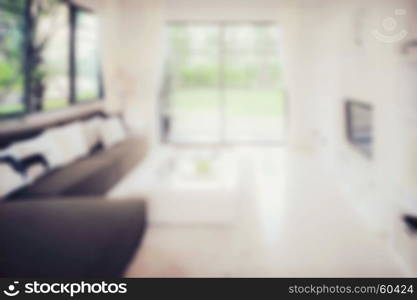 blur image of modern living room interior