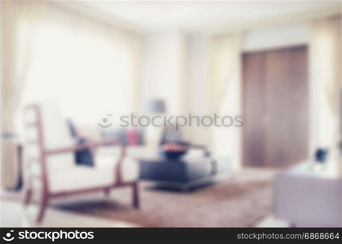 blur image of modern living room interior