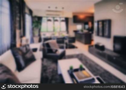 blur image of modern living room interior