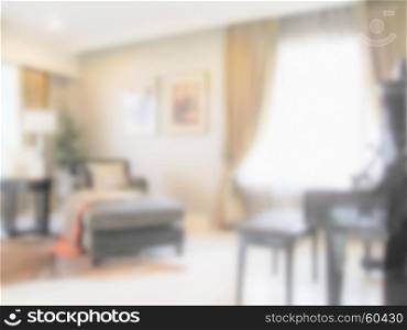 blur image of modern luxury living room interior