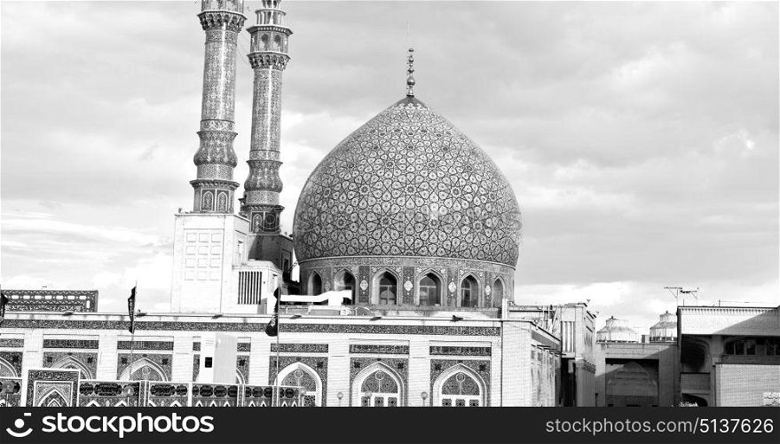 blur in iran and old antique mosque minaret religion persian architecture