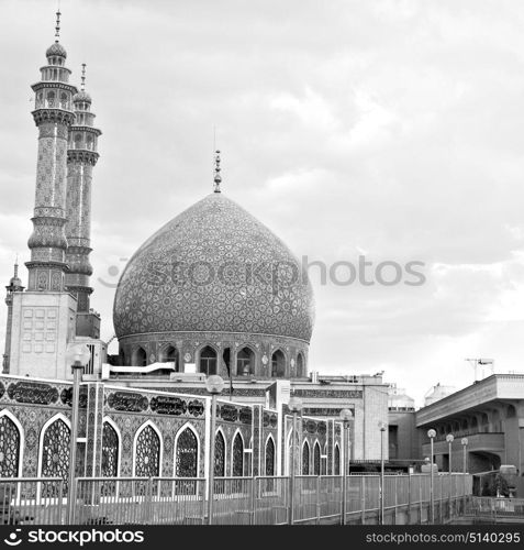 blur in iran and old antique mosque minaret religion persian architecture