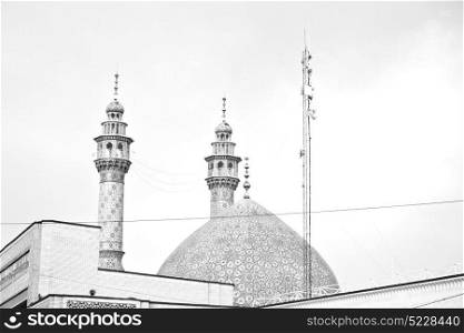 blur in iran and old antique mosque minaret religion persian architecture