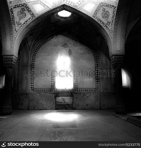 blur in iran inside the old antique mosque with glass and mirror traditional islam architecture