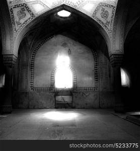 blur in iran inside the old antique mosque with glass and mirror traditional islam architecture