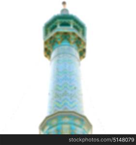blur in iran islamic mausoleum old architecture mosque minaret near the sky