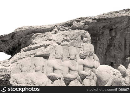 blur in iran near persepolis the old ruins historical destination monuments and mountain