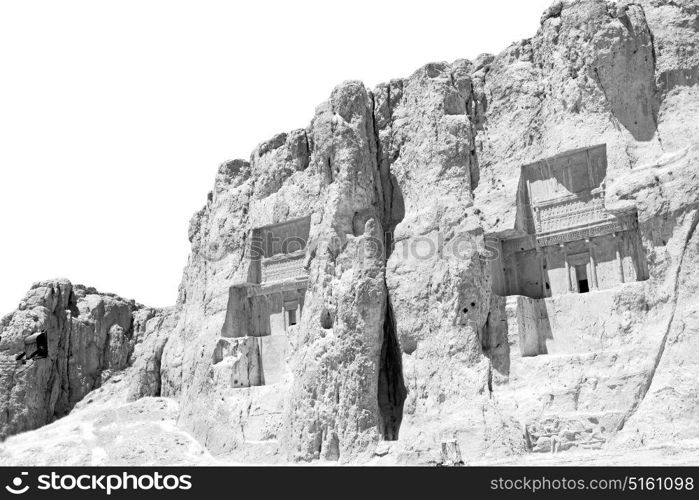 blur in iran near persepolis the old ruins historical destination monuments and mountain