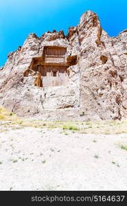 blur in iran near persepolis the old ruins historical destination monuments and mountain