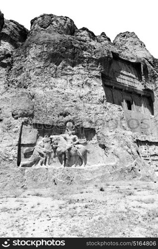 blur in iran near persepolis the old ruins historical destination monuments and mountain