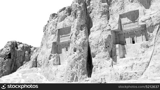 blur in iran near persepolis the old ruins historical destination monuments and mountain