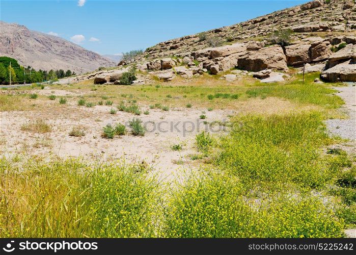 blur in iran near persepolis the old ruins historical destination monuments and mountain