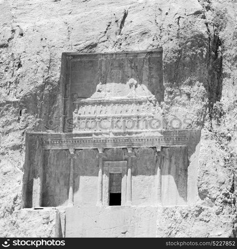 blur in iran near persepolis the old ruins historical destination monuments and mountain