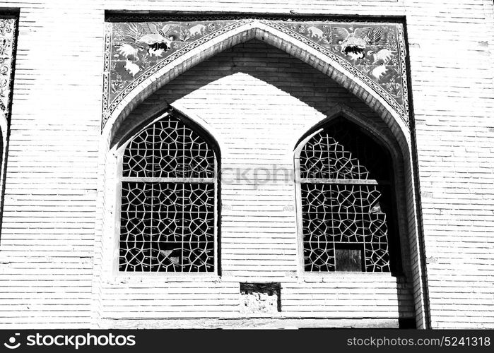 blur in iran old window near the mosque and antique construction