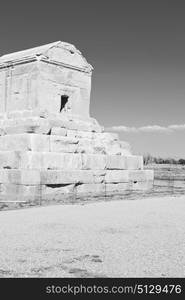 blur in iran pasargad the old construction temple and grave column blur