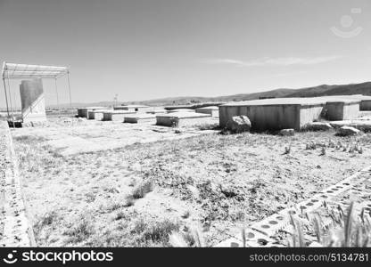 blur in iran pasargad the old construction temple and grave column blur