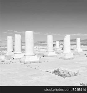 blur in iran pasargad the old construction temple and grave column blur