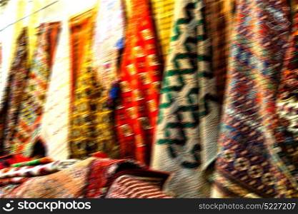 blur in iran scarf in a market texture abstract of colors and bazaar accessory