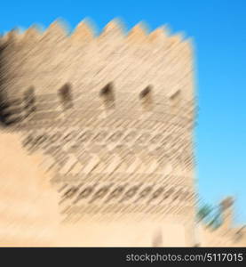 blur in iran shiraz the old castle city defensive architecture near a garden