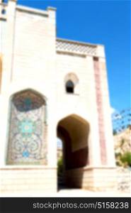 blur in iran shiraz the old gate arch historic entrance for the old city and nature flower