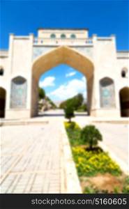 blur in iran shiraz the old gate arch historic entrance for the old city and nature flower