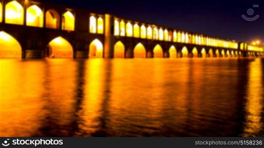 blur in iran the old bridge of isfahan for light and night