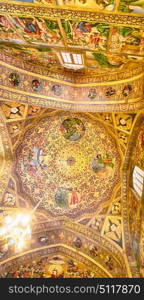 blur in iran the old cathedral and traditional gold wall painted