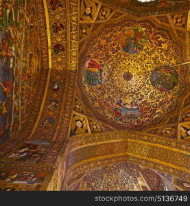 blur in iran the old cathedral and traditional gold wall painted