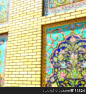 blur in iran the old decorative flower tiles from antique mosque like background