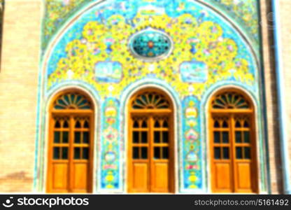 blur in iran the old decorative flower tiles from antique mosque like background