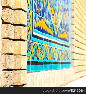 blur in iran the old decorative flower tiles from antique mosque like background